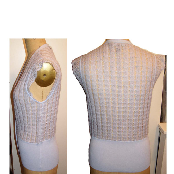 NEW Lt Blue IDEOLOGY Knit Mohair blend Vest M/L - Picture 5 of 8